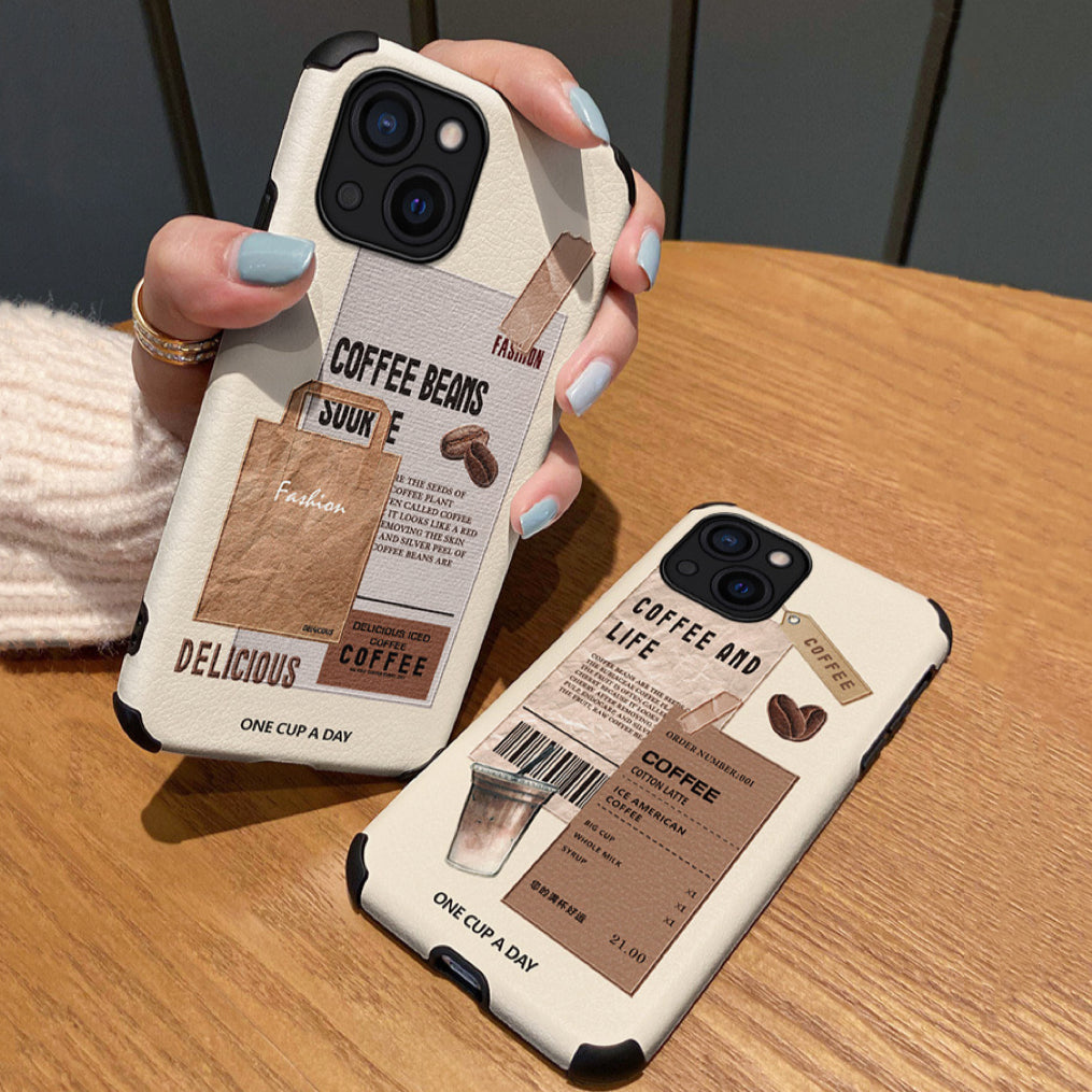 Coffee Lover Leather Phone Case