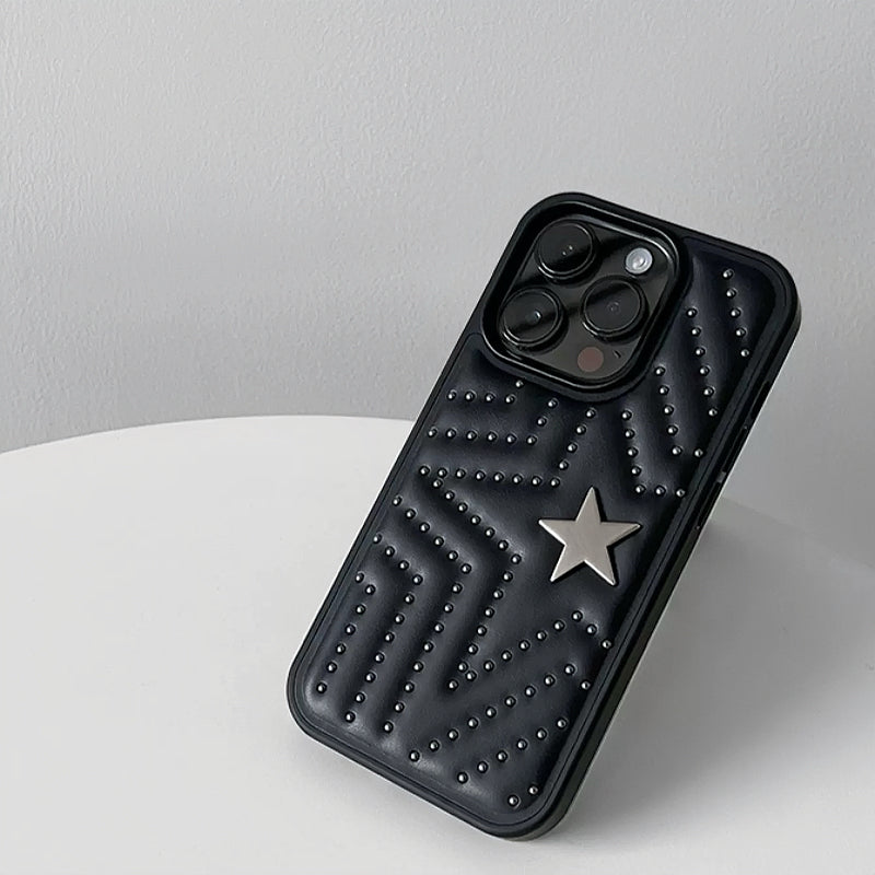 Star Studded Leather Phone Case