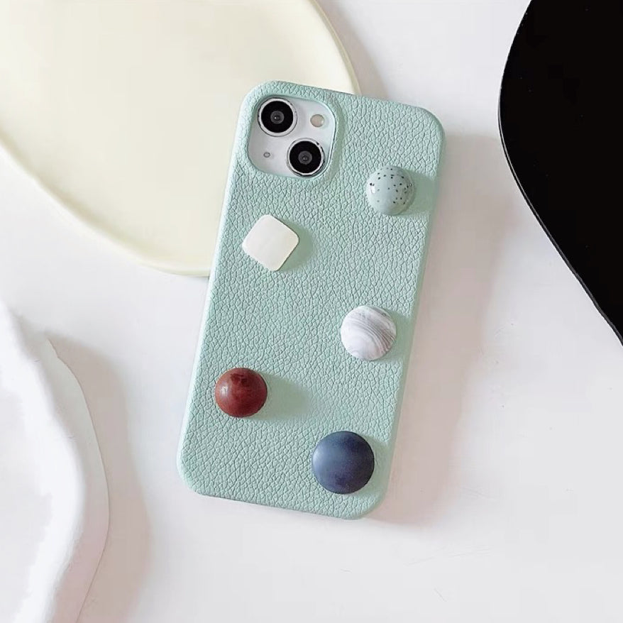 Mint Jewel Leather Phone Case