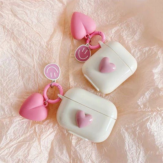 Pink Heart AirPods Case Cover
