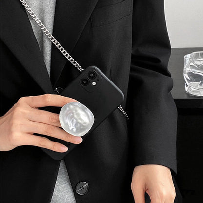 Solid Color Phone Case With Metallic Kickstand